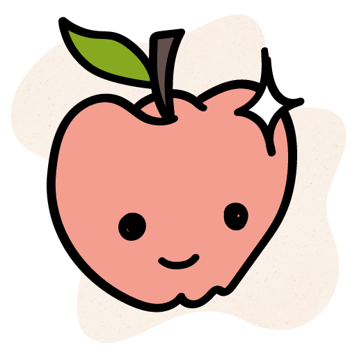 Smiling apple icon with a sparkle representing neurodiversity-affirming, flexible support for diverse learners