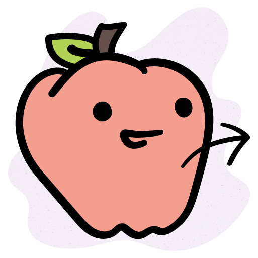 Smiling apple icon with an arrow representing learner growth, individual pace, and flexible support.