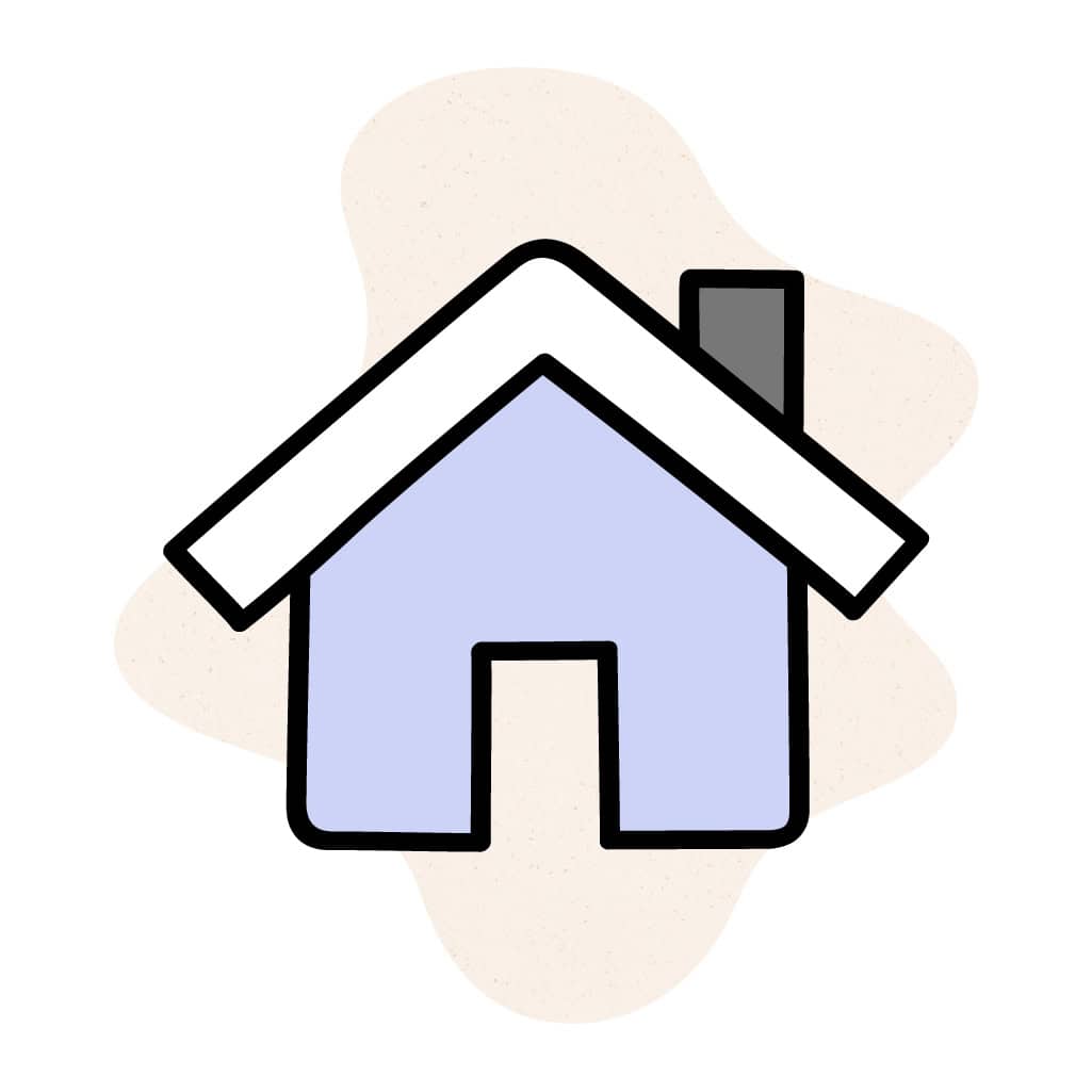 Product cover for the Home Base visual support tool featuring a blue house icon representing home, safety, and support.